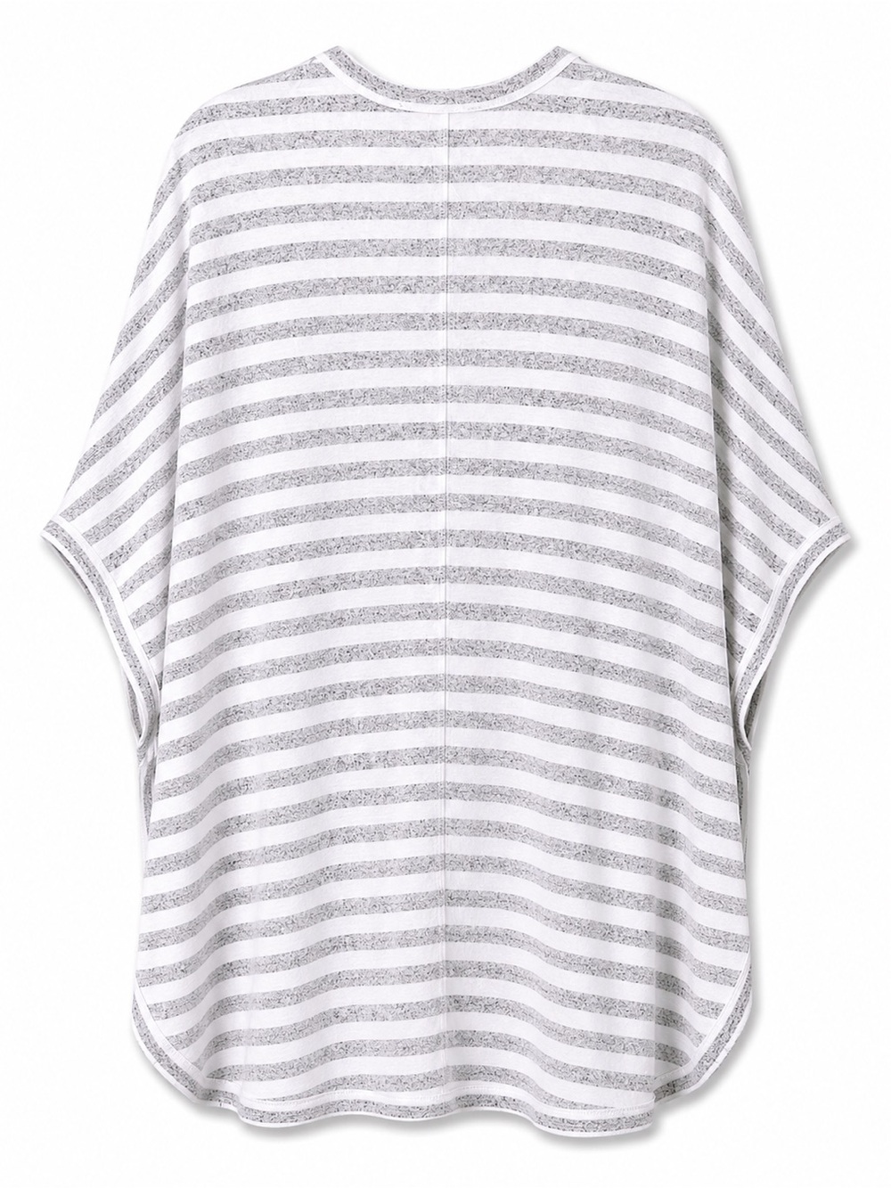 Karen Kane Stripe Kangaroo Pocket Cozy Poncho‎ Top Grey White Stripe XS - Picture 4 of 8